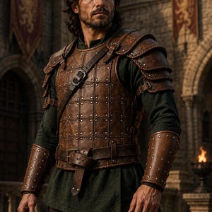 Men's Viking Leather Armor Set, Medieval Warrior Chest Plate, Norse LARP Cosplay Costume
