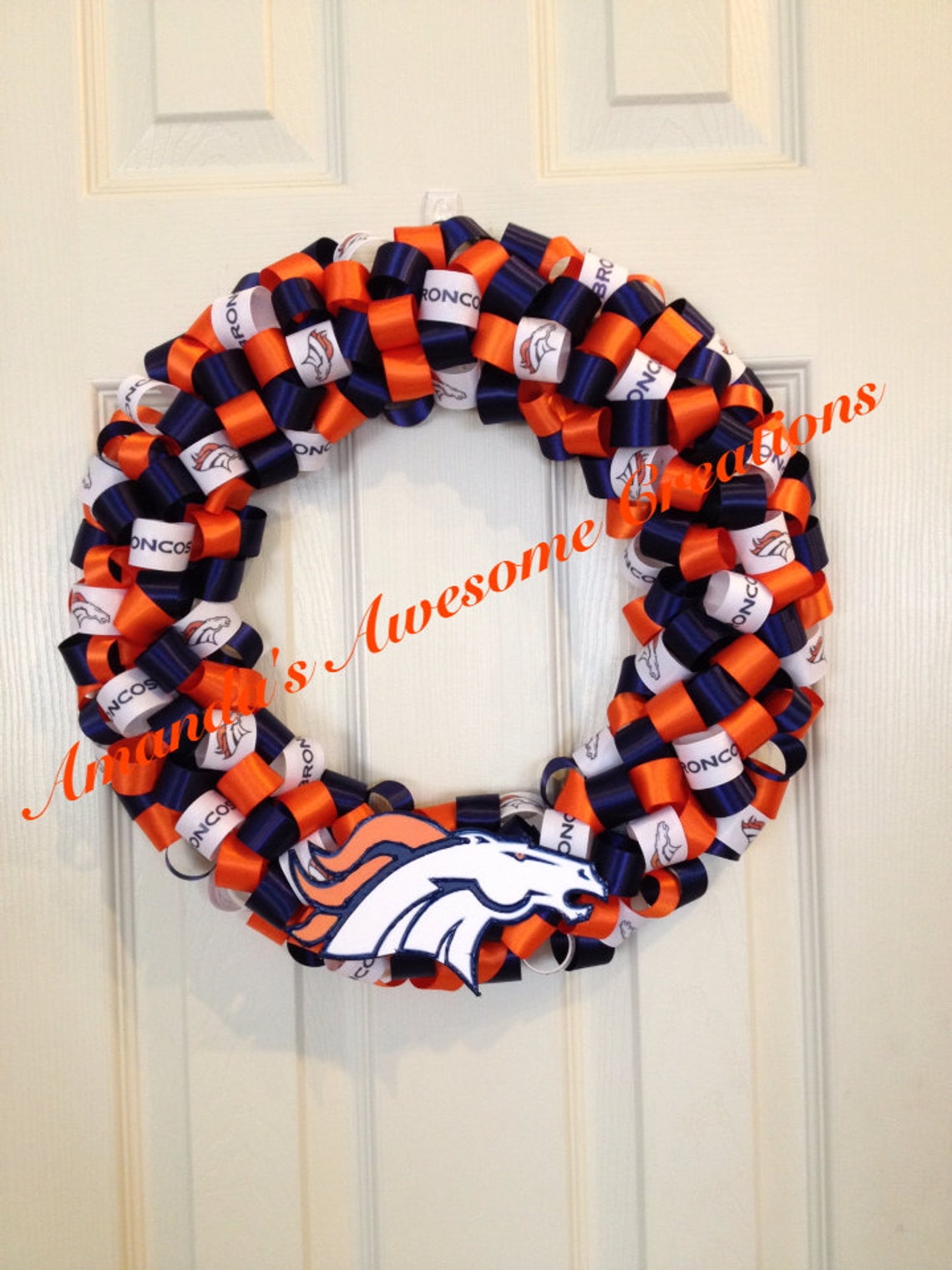Denver Broncos Football Team Ribbon Wreath Cyber Sale Gifts Etsy