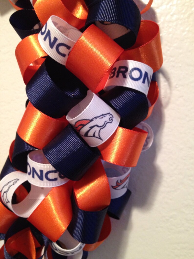 Denver Broncos Football Team Ribbon Wreath Cyber Sale Gifts Etsy