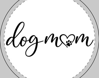 Dog Mom round car magnet