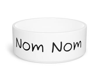 Nom Nom Pet Bowl | Ceramic Dog Cat Feeding Dish