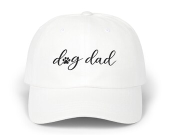 Dog Dad paw script Classic Dad Cap | embroidered dog dad hat