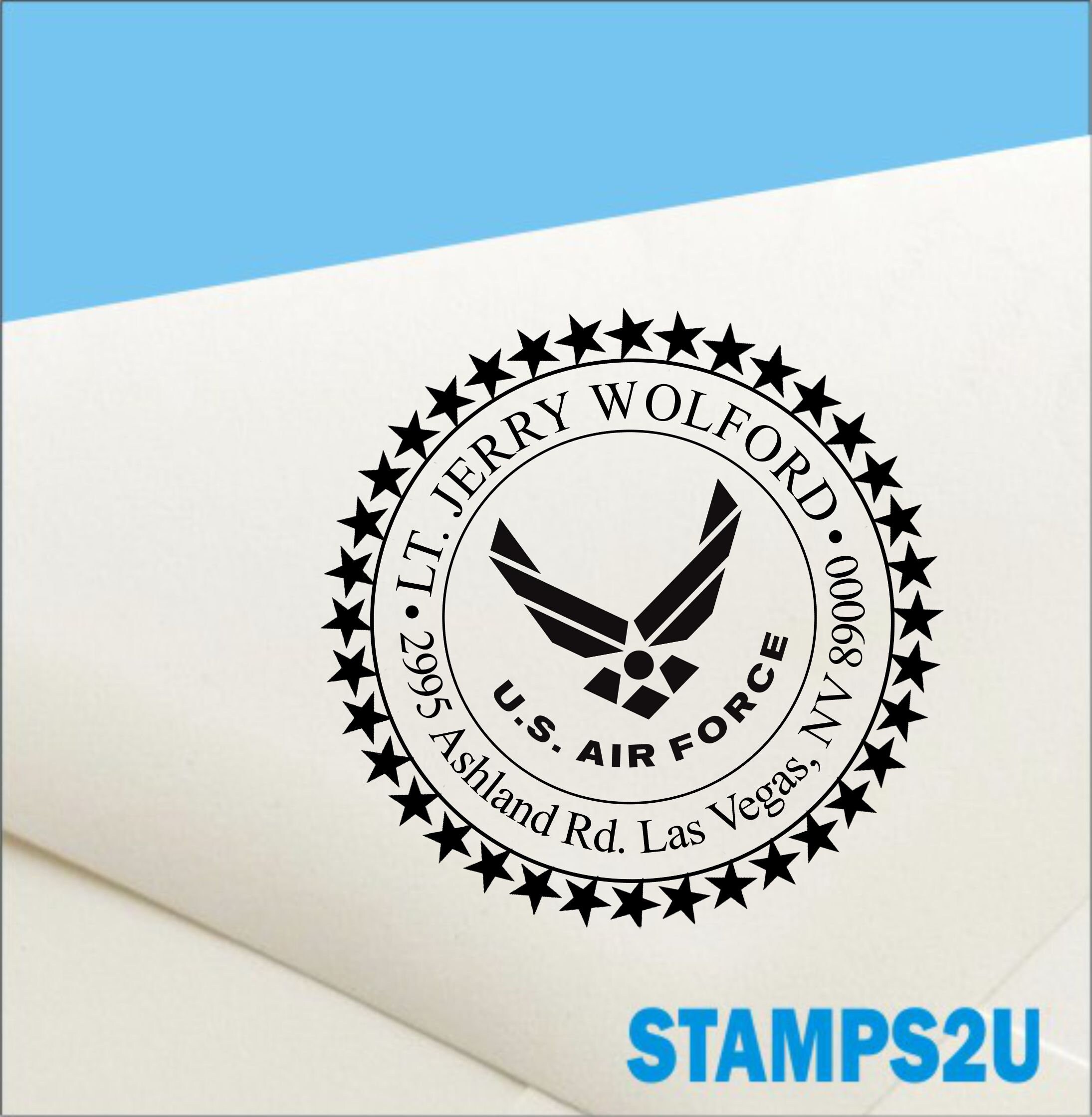 Round Air Force Return Address Stamp Air Force Self Inking Etsy