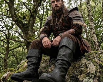 Medieval Viking Jackboots | Pirate Ren Faire Boots | LARP Cosplay Footwear | Authentic Warrior Shoes