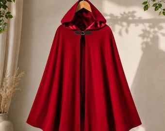 Cape médiévale à capuche pour homme, cape Renaissance, cape de costume viking, robe fantastique pour GN et cosplay, capuche de magicien, cadeau d'Halloween ou de Noël