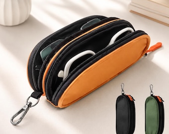 Double Sunglasses Case Organizer, 2 Pair Eyewear Storage Case, Travel Glasses Holder, Waterproof Eyeglass Case, Compact Sunglasses Bag