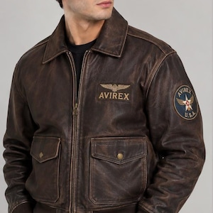 Avirex a2 leather jacket - Etsy 日本