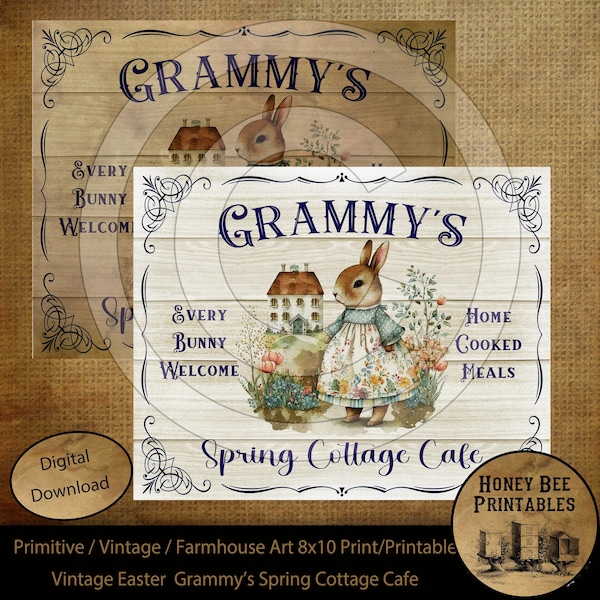 Vintage Primitive Farmhouse  Spring Cottage Cafe Easter Digital Instant Download Printable Sublimation 8x10 JPEG Cans Jars Labels
