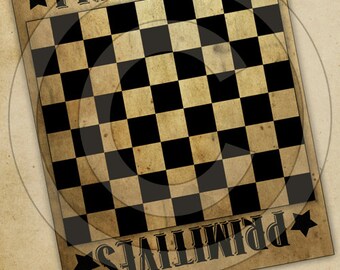 Game Board Primitives Grungy-Printable Digital Feedsack Logo JPEG File-Instant Download-Use for Pillows,Bears,Framed Prints,Labels