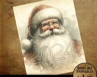 Digital Download, Printable, Decoupage, Primitive, Farmhouse, Craft Supplies, Vintage Santa, Old World Santa, Christmas, Santa Claus #4