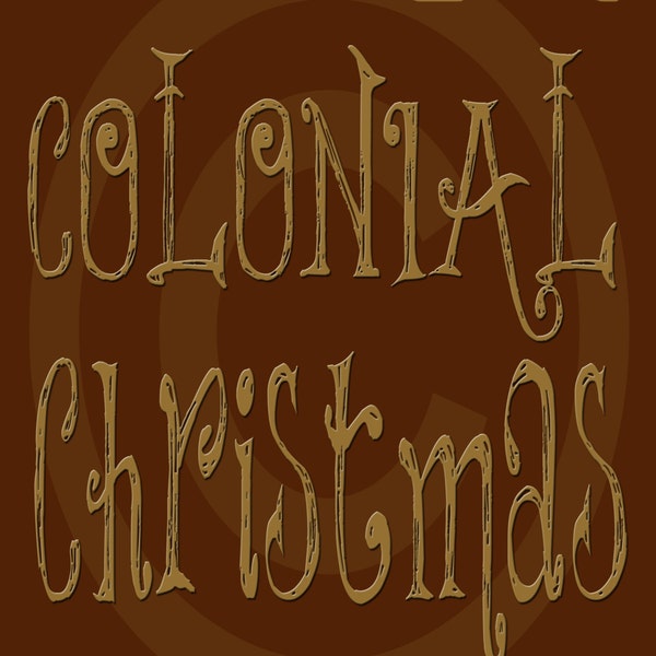 Primitive Colonial Redware Look Colonial Christmas Printable Digital JPEG Instant Download Folk Art FAAP