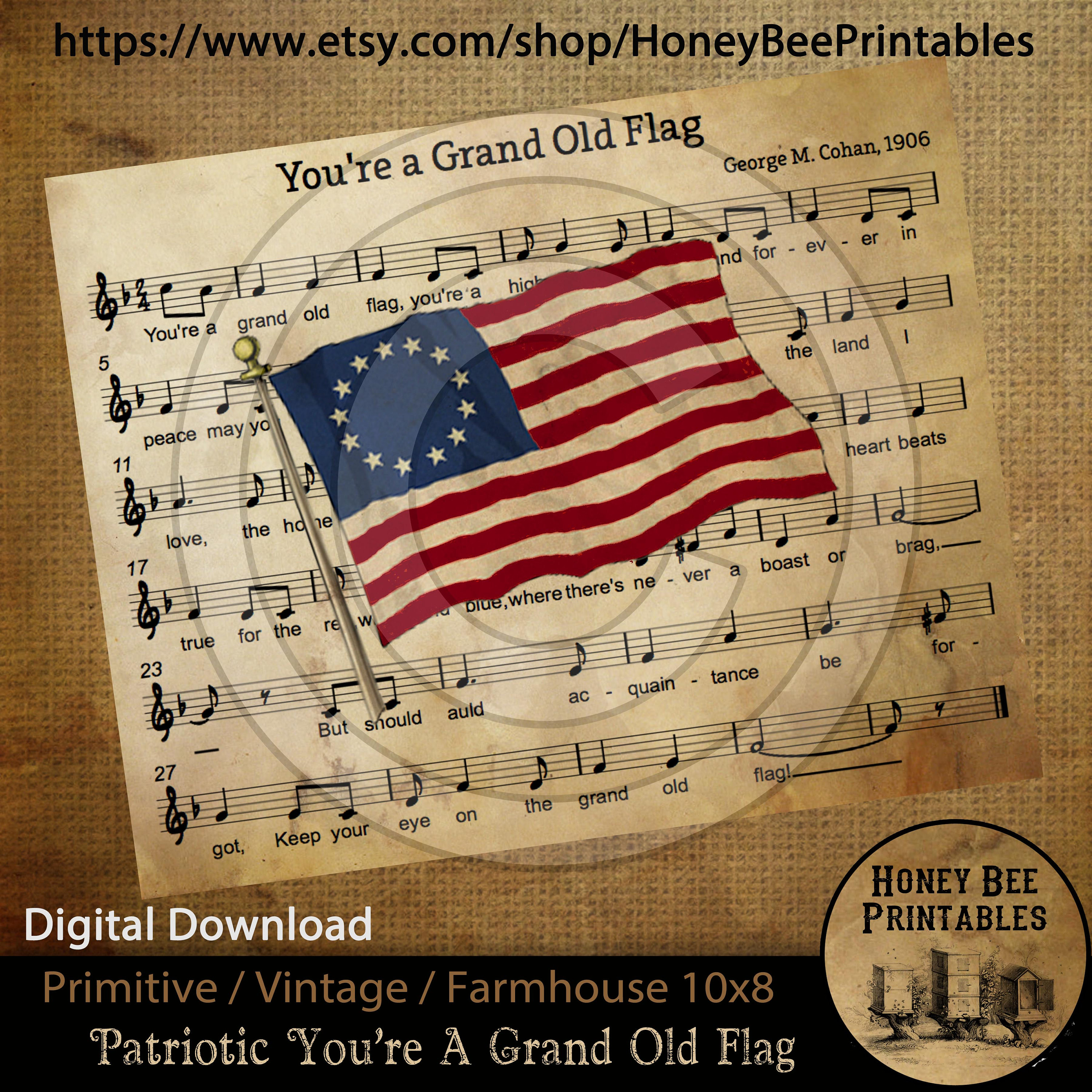 Vintage Primitive Farmhouse Instant Download Printable Sublimation ...