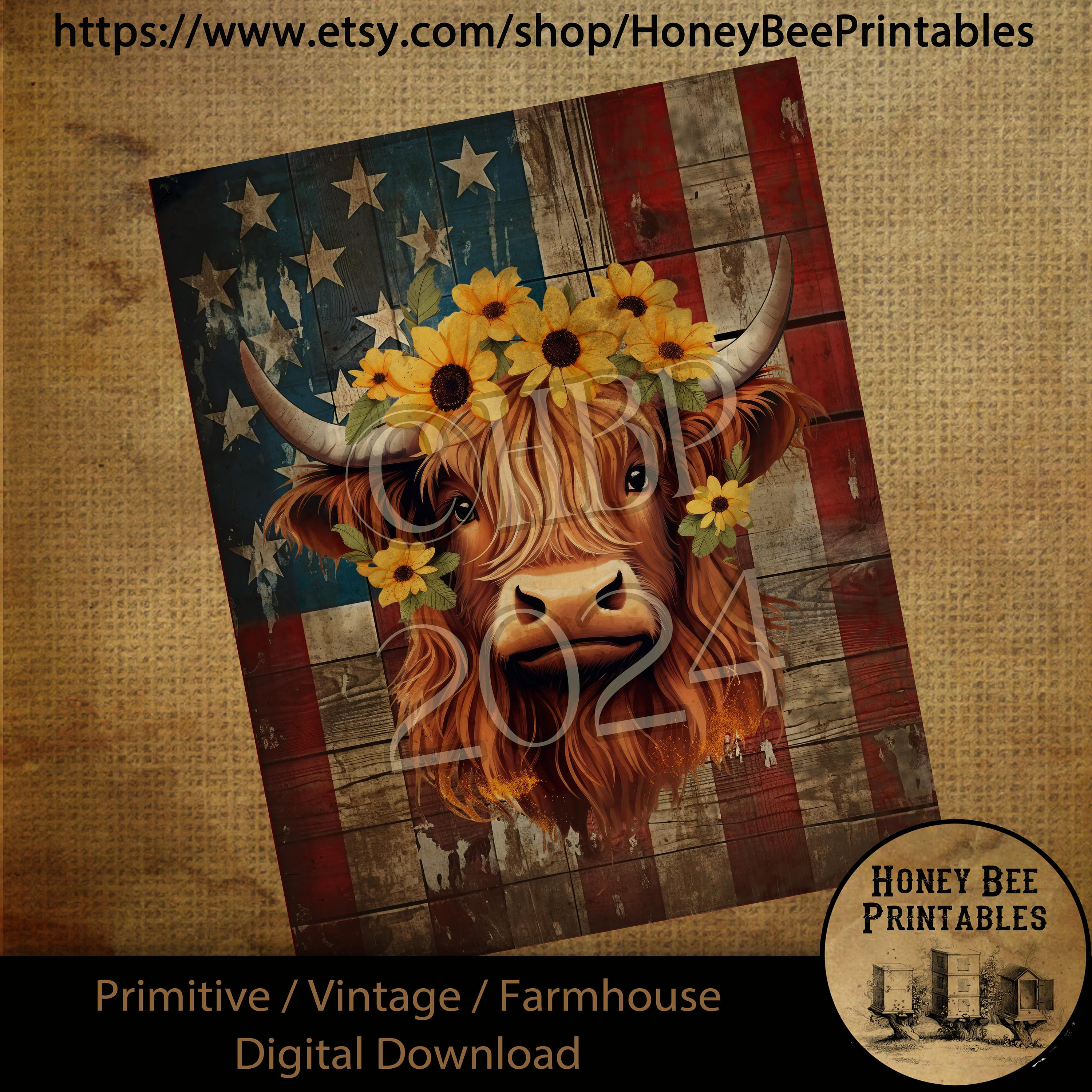 Vintage Primitive Farmhouse Digital Download Printable Sublimation