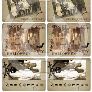 Primitive Halloween Trick or Treat Pantry Labels 12989 Printable Digital JPEG File-Instant Download-Use on Jars,crock,crates,books,cards