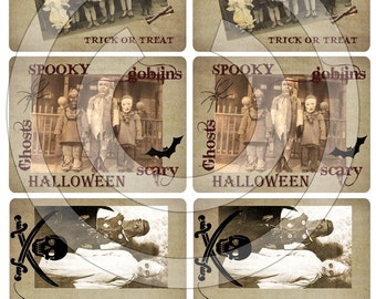 Primitive Halloween Trick or Treat Pantry Labels 12989 Printable Digital JPEG File-Instant Download-Use on Jars,crock,crates,books,cards