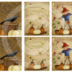 Primitive Harvest Autumn Greetings Fall Pantry Labels 12986-Printable Digital JPEG File-Instant Download Uses: Jars,crock,crates,books,cards