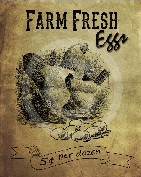 Primitive Farm Fresh Eggs-printable Digital Feedsack Logo JPEG File ...