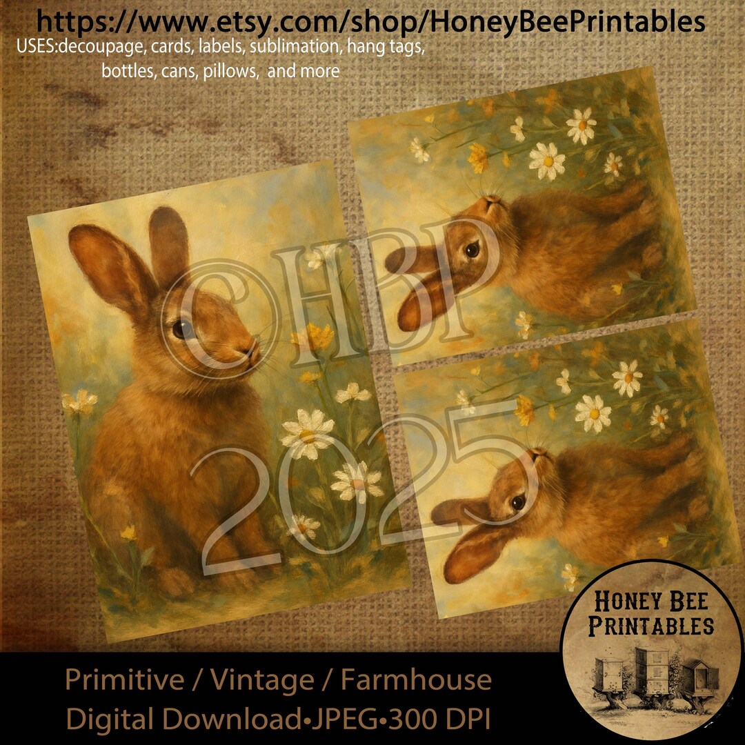 Digital Download, Printable, Decoupage, Primitive, Craft, Vintage, 5x7 ...