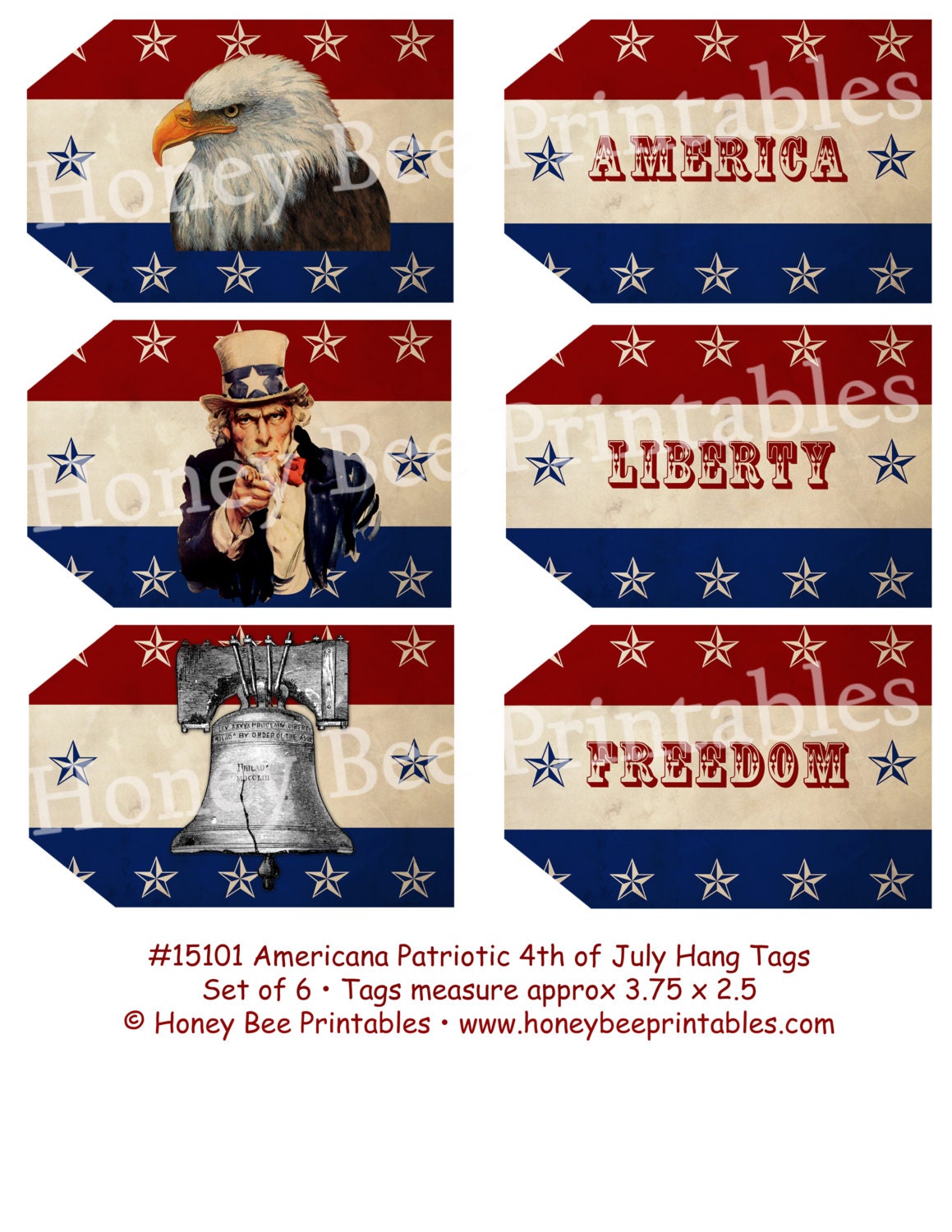 Primitive American Patriotic Uncle Same Hang Tags 15101 printable ...