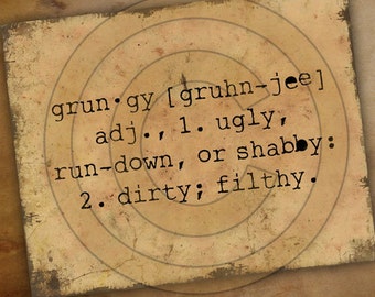 Primitive Grungy Definition Word-Printable Digital Feedsack Logo JPEG File-Instant Download-Use for Pillows,Bears,Framed Prints,Labels