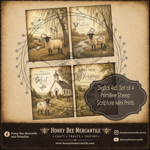 Scritture primitive sulle pecore, mini stampe, 4x5, download digitale, stampabile, decoupage, materiali per artigianato