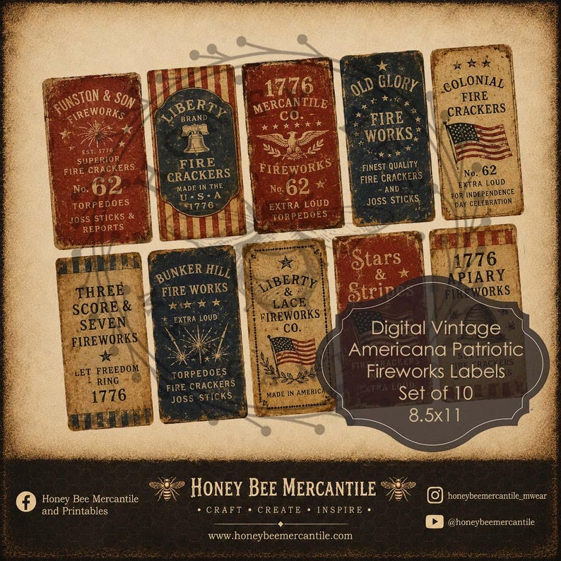 Fireworks Labels, Ephemera, Digital Download, Printable, Decoupage ...