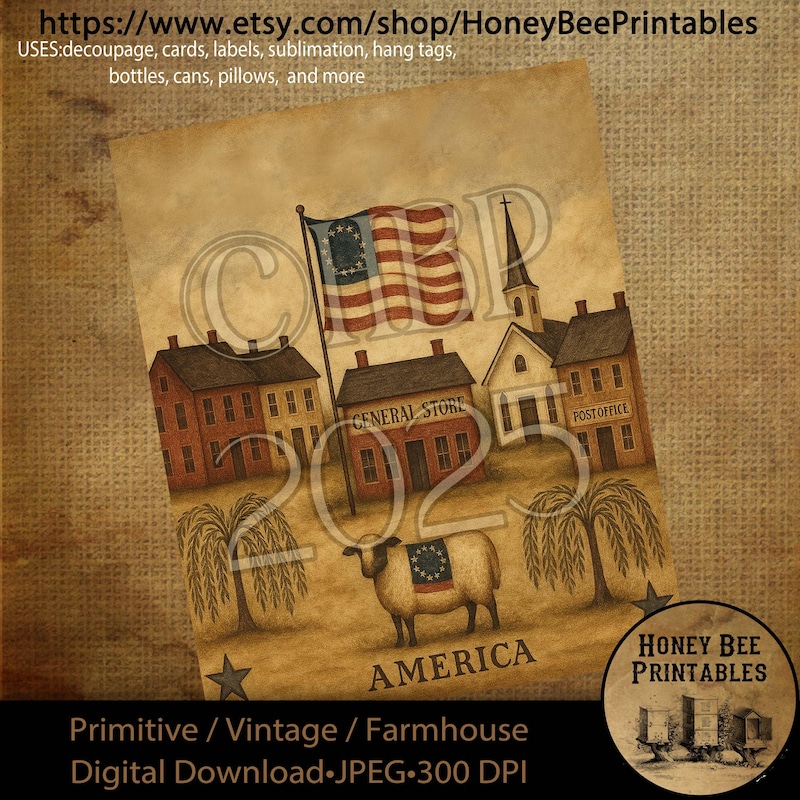 Patriotic Sheep Printable - Etsy