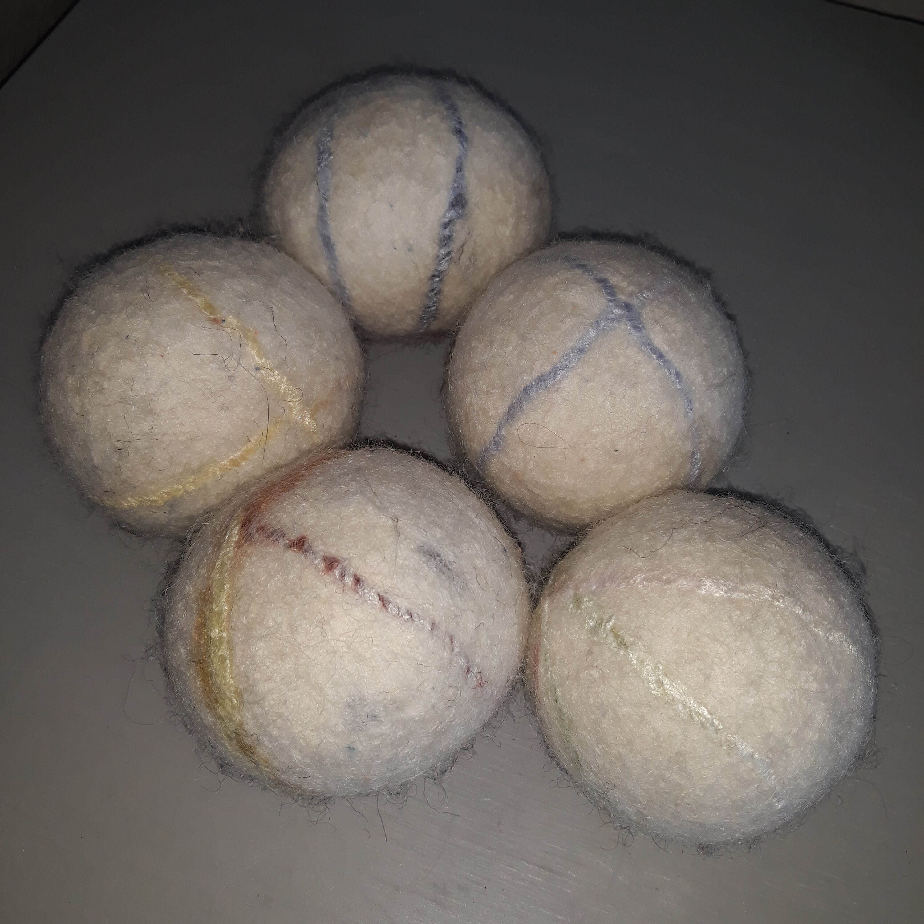 Five pure wool tumble dryer balls. Etsy