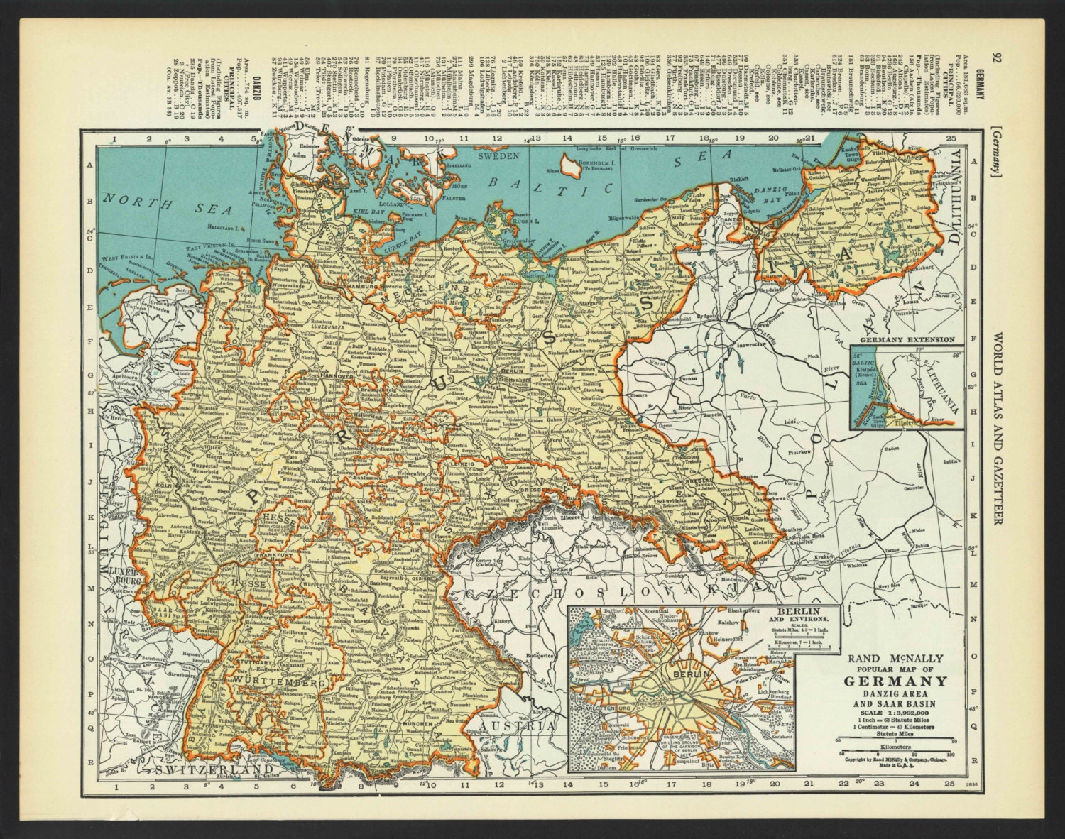 Vintage Map of Germany From 1937 Original | Etsy Vintage Map of Germany From 1937 Original | Etsy