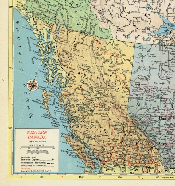 Western Canada Map With Cities Map
