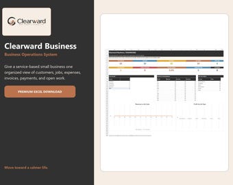 Planificador de Excel para pequeñas empresas: clientes, trabajos, facturas y pagos