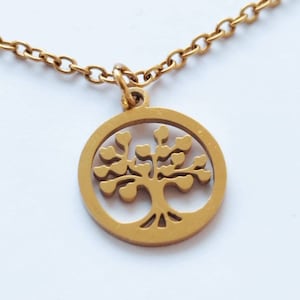 Kette Lebensbaum Edelstahl Tree of Life Geschenk mit Spruchkarte