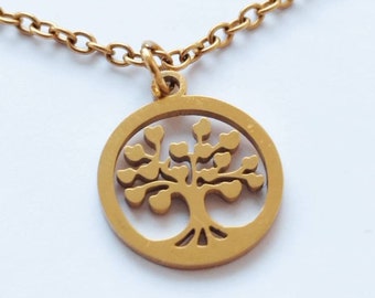Kette Lebensbaum Edelstahl Tree of Life Geschenk mit Spruchkarte