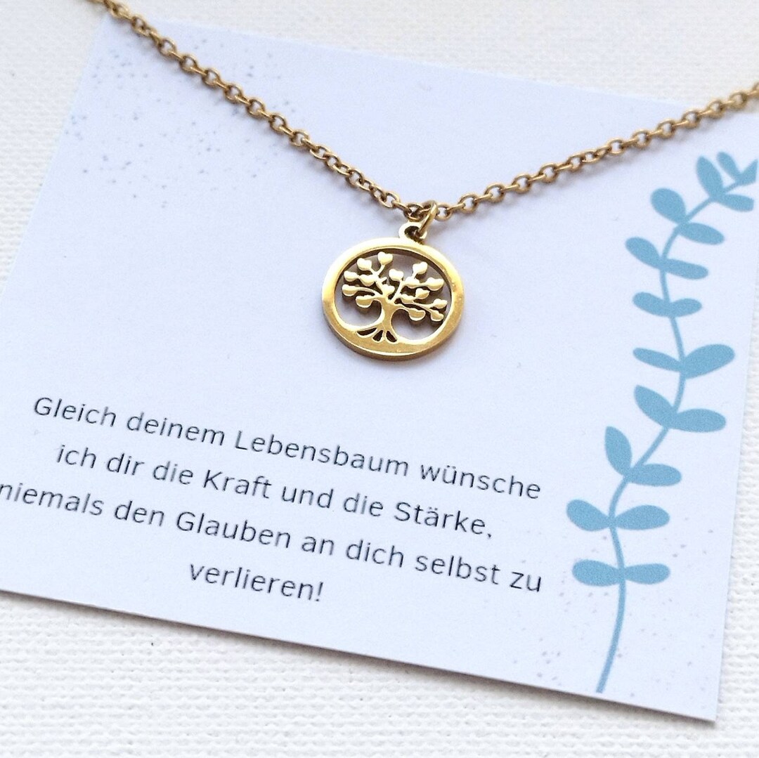 Kette Lebensbaum Edelstahl Tree of Life Kommunion Konfirmation Etsy