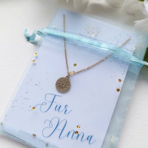 Kette mit Sonne gold silber Halskette Gliederkette Sommerschmuck Münzanhänger Cutout Surferkette Meeresschmuck Boho Kette personalisierbar image 4