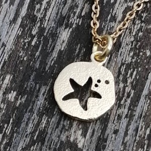 Sanddollar Kette Gold Edelstahl Ozeanachmuck Meer Sommer Weltenbummler minimalistisch