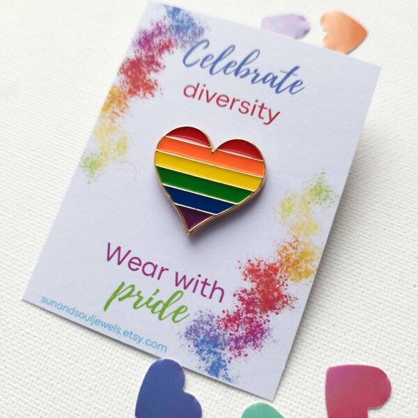 Herz Pin Anstecker Regenbogen LGBTQ Enamel Pin Rainbow Pride