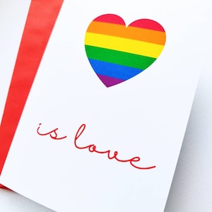 Freundschaftskarte Herz Regenbogen LGBTQ Pride Glückwunschkarte DIN A 6 Geschenkkarte Klappkarte