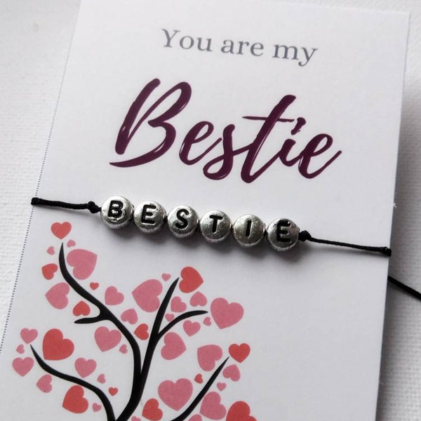 Freundschaftsarmband Bestie BFF Beste Freunde Geschenk friendship bracelet Geschenkkarte