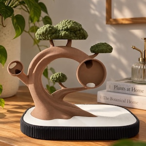Bonsai Tree MagSafe 3-i-1 laddningsstation – Minimalistisk Japandi-kabelorganisatör och smartklocka-docka