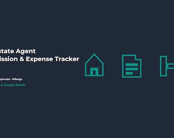 不動産エージェント手数料トラッカースプレッドシート | 経費と走行距離の記録 | Excel Google Sheets 1099ツールキット