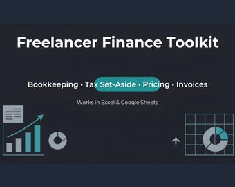 Zestaw narzędzi finansowych dla freelancerów | Księgowość, podatki, ceny, faktury (Excel/Arkusze)