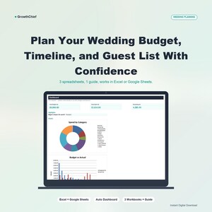 Wedding Budget & Planning Toolkit | Excel/Google Sheets (Digital Download) image 1