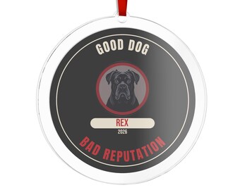 Spersonalizowana ozdoba świąteczna z Cane Corso | Niestandardowe imię dla psa, pamiątka z 2026 roku