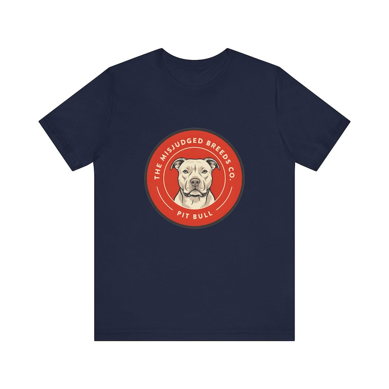 T-shirt pour propriétaire de pitbull | Design du badge Misjudged Breeds Co. (Unisexe) image 1