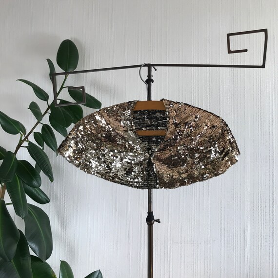 1930s Gold Sequin Cape / Capelet / Art Deco Shimme
