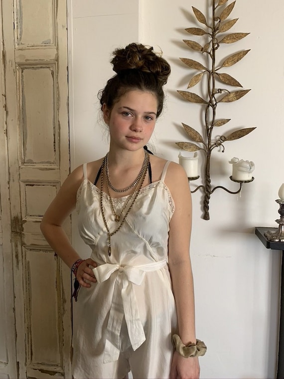 1940s Vintage Silk Teddy / Slip / Lingerie / Under