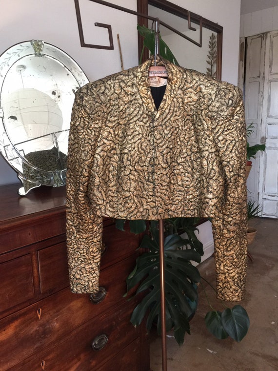 1930s Cropped Gold Lame Rock Star Jacket