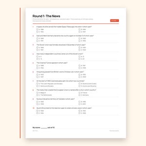 90s Trivia Printable, 50 Multiple Choice Questions with Answer Key and Sources, 1990s Events Tech Sport and Everyday Life, PDF image 2