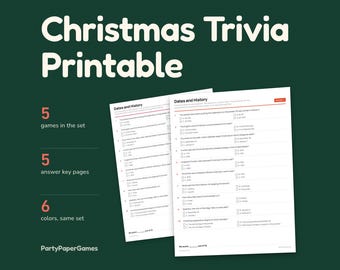 クリスマス雑学クイズ（印刷可能）、50問のPDF（解答付き）、クリスマスの歴史、習慣、食べ物、クリスマスキャロル、5ラウンド